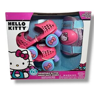 Hello Kitty Adjustable Glitter Skate Combo Set NIB